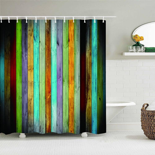 Painted Wood Planks Fabric Shower Curtain - Shower Curtain Emporium