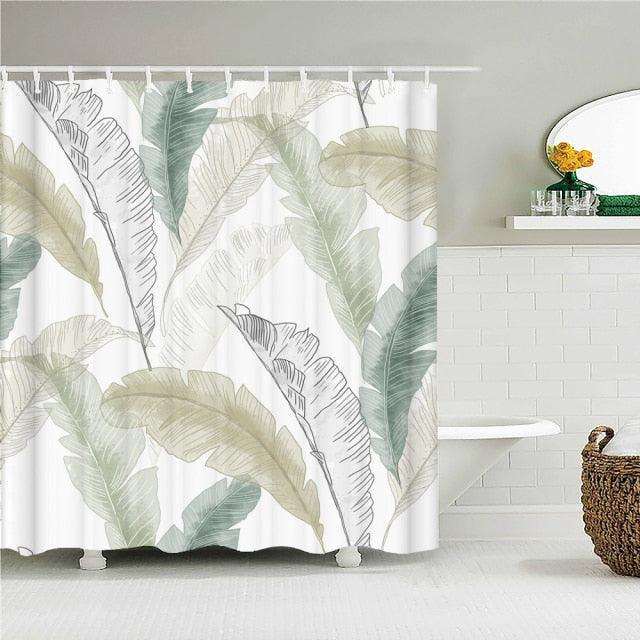 Palm Elegance Fabric Shower Curtain - Shower Curtain Emporium