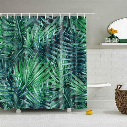 Palm Fronds Fabric Shower Curtain - Shower Curtain Emporium