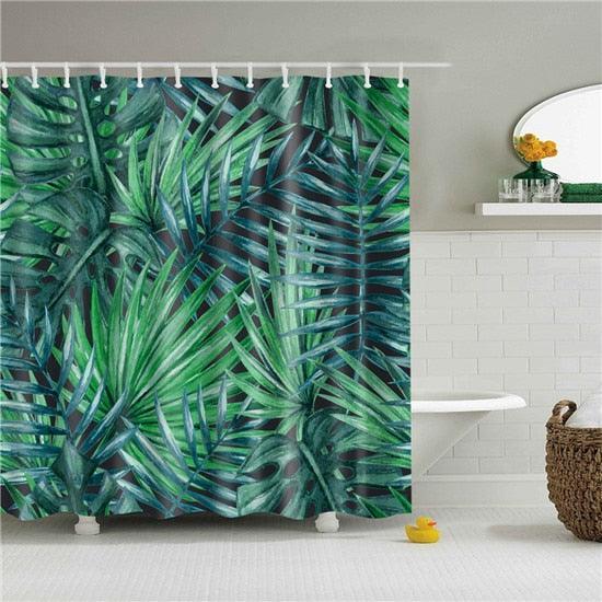 Palm Fronds Fabric Shower Curtain - Shower Curtain Emporium