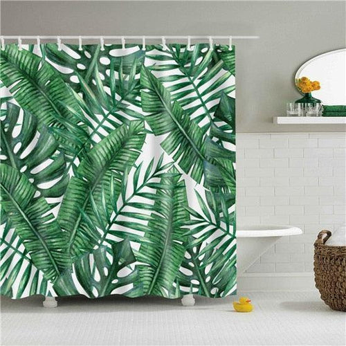 Palm Patch Fabric Shower Curtain - Shower Curtain Emporium
