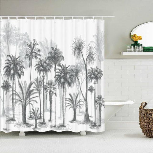 Palm Trees Fabric Shower Curtain - Shower Curtain Emporium