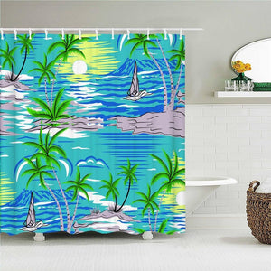 Paradise Print Fabric Shower Curtain - Shower Curtain Emporium