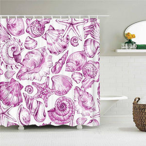 Pink Shells Fabric Shower Curtain - Shower Curtain Emporium