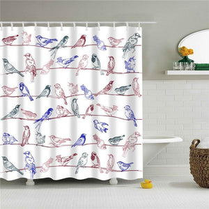 Pretty Birds Fabric Shower Curtain - Shower Curtain Emporium