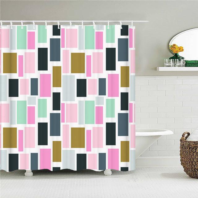 Pretty Pastel Rectangles Fabric Shower Curtain - Shower Curtain Emporium