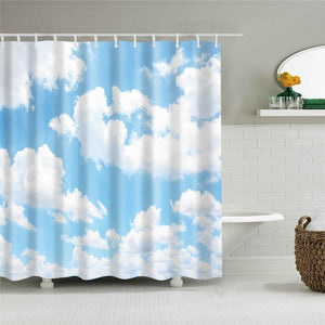Puffy Clouds Fabric Shower Curtain - Shower Curtain Emporium