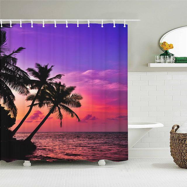 Purple Sky Sunrise Fabric Shower Curtain - Shower Curtain Emporium