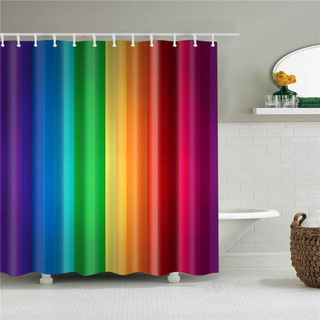 Rainbow Fabric Shower Curtain - Shower Curtain Emporium