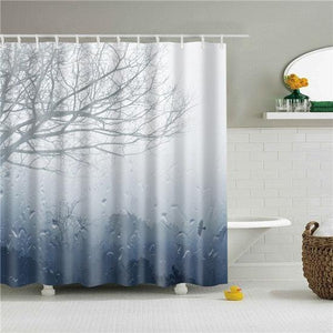 Rainy Tree Fabric Shower Curtain - Shower Curtain Emporium