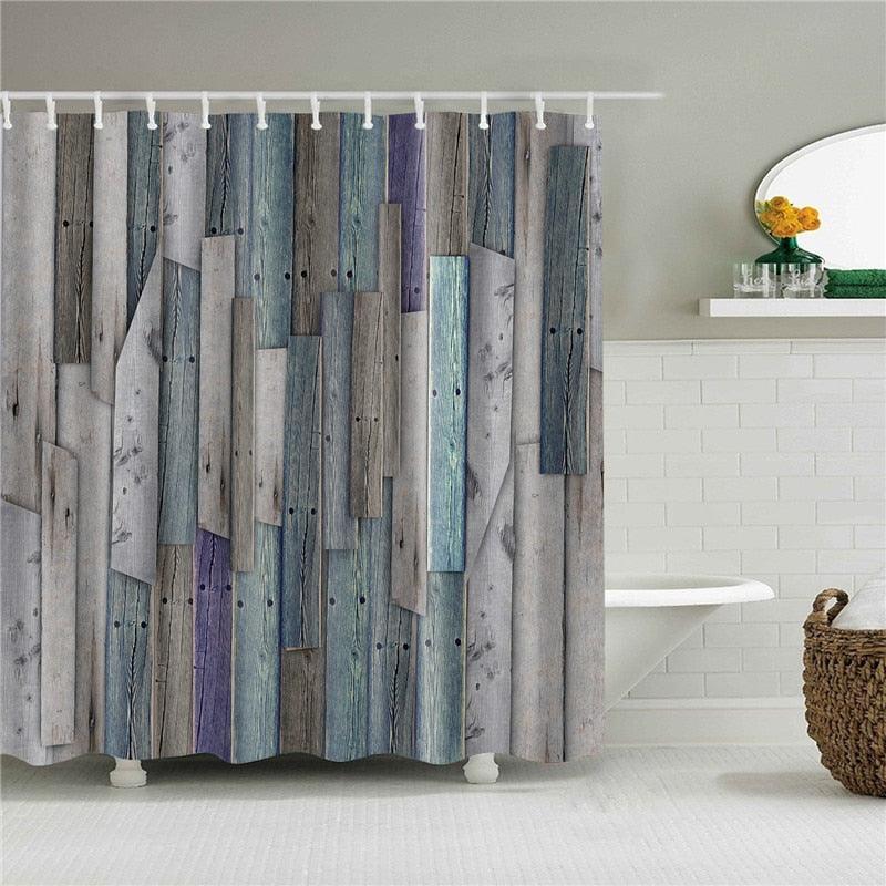 Reclaimed Wood Fabric Shower Curtain - Shower Curtain Emporium