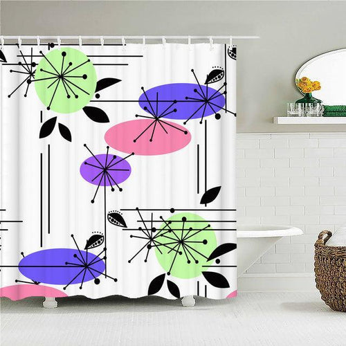 Retro Style Fabric Shower Curtain - Shower Curtain Emporium