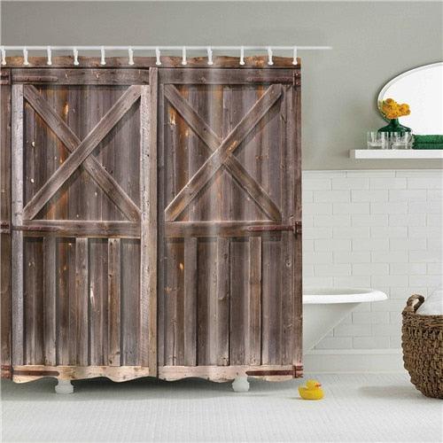 Rustic Barn Doors Fabric Shower Curtain - Shower Curtain Emporium