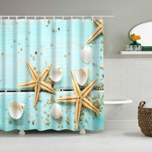 Rustic Starfish Fabric Shower Curtain - Shower Curtain Emporium