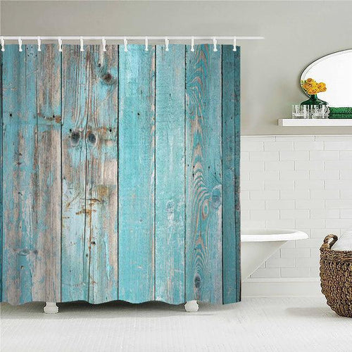 Rustic Weathered Wood Fabric Shower Curtain - Shower Curtain Emporium
