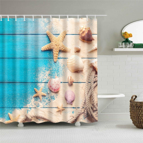 Sandy Boardwalk Fabric Shower Curtain - Shower Curtain Emporium