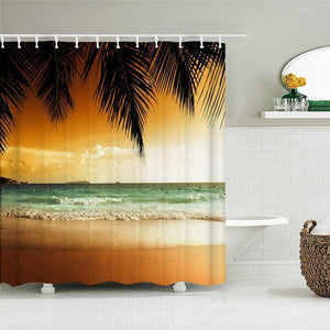 Scenic Beach Fabric Shower Curtain - Shower Curtain Emporium