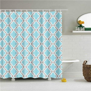 Seafoam Grey Linked Fabric Shower Curtain - Shower Curtain Emporium