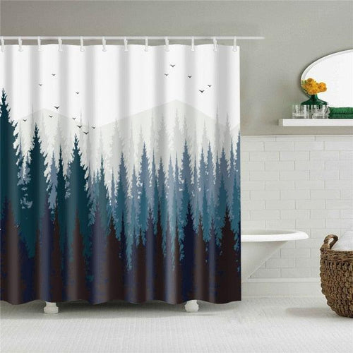 Shadow Mountain Fabric Shower Curtain - Shower Curtain Emporium