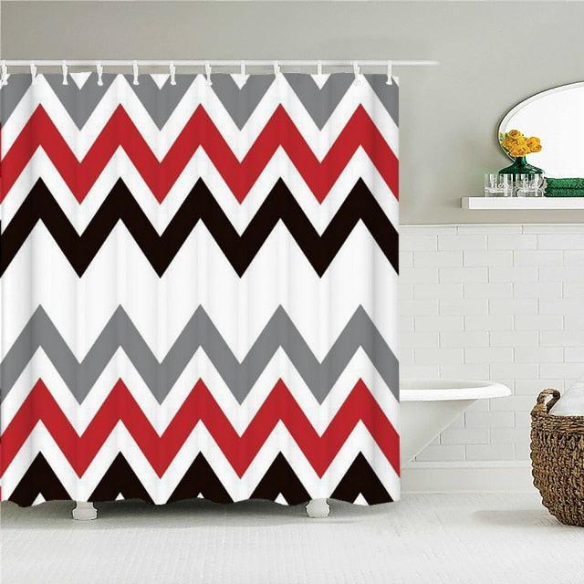 Sharp Bold Zigzag Fabric Shower Curtain - Shower Curtain Emporium