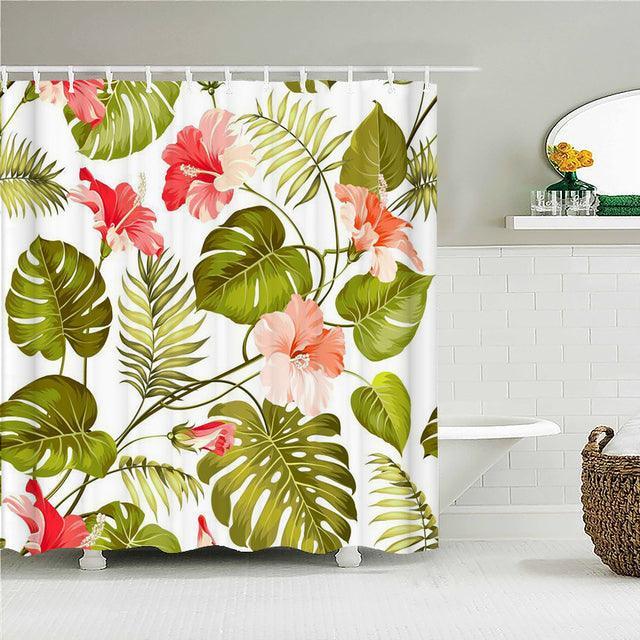 Spring Palms Fabric Shower Curtain - Shower Curtain Emporium