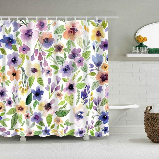 Springtime Flowers Fabric Shower Curtain - Shower Curtain Emporium