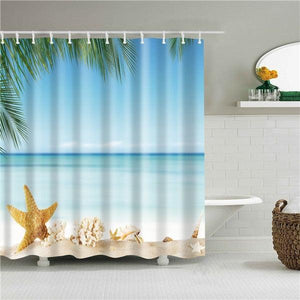 Starfish Beach Fabric Shower Curtain - Shower Curtain Emporium