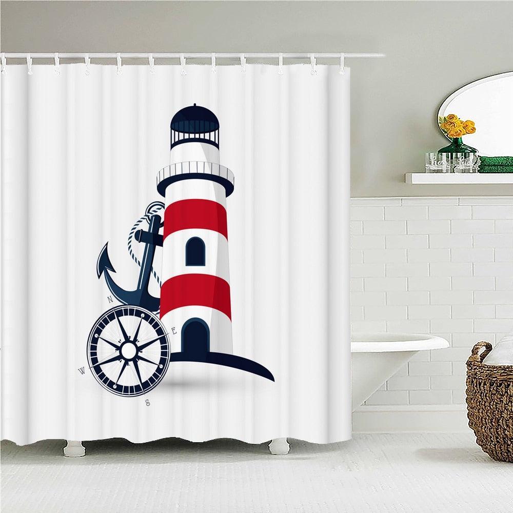 Stylish Lighthouse Fabric Shower Curtain - Shower Curtain Emporium