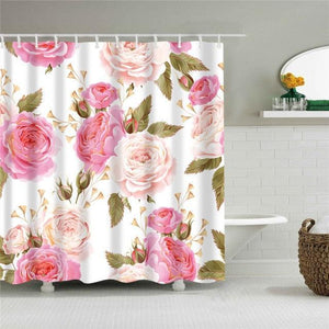 Tandem Roses Fabric Shower Curtain - Shower Curtain Emporium