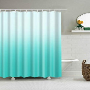 Teal Fade Fabric Shower Curtain - Shower Curtain Emporium