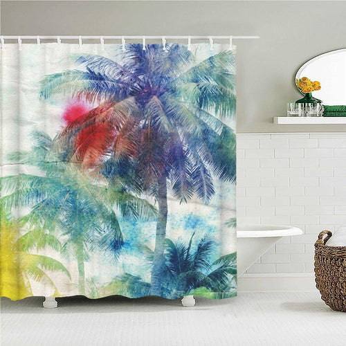 Tie Dye Palms Fabric Shower Curtain - Shower Curtain Emporium