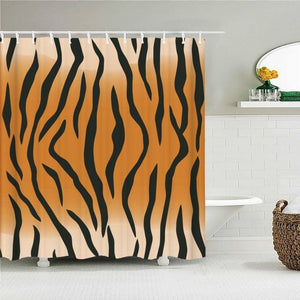 Tiger Print Fabric Shower Curtain - Shower Curtain Emporium