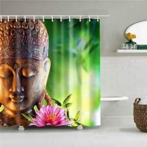 Tranquil Buddha Fabric Shower Curtain - Shower Curtain Emporium