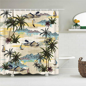 Tropical Islands Fabric Shower Curtain - Shower Curtain Emporium