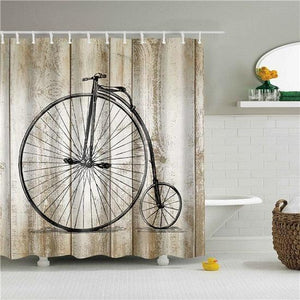 Vintage Bicycle Fabric Shower Curtain - Shower Curtain Emporium