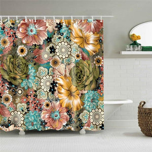 Vintage Floral Fabric Shower Curtain - Shower Curtain Emporium