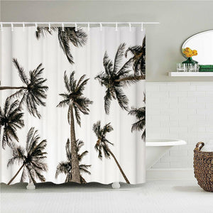 Vintage Palms Fabric Shower Curtain - Shower Curtain Emporium