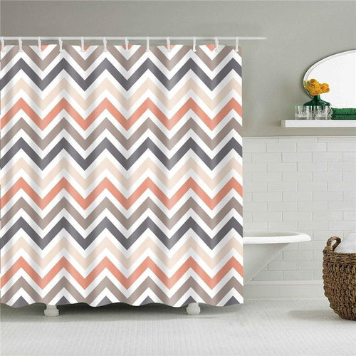 Warm Zigzag Flow Fabric Shower Curtain - Shower Curtain Emporium