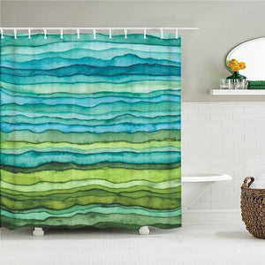 Watercolor Stripes Fabric Shower Curtain - Shower Curtain Emporium