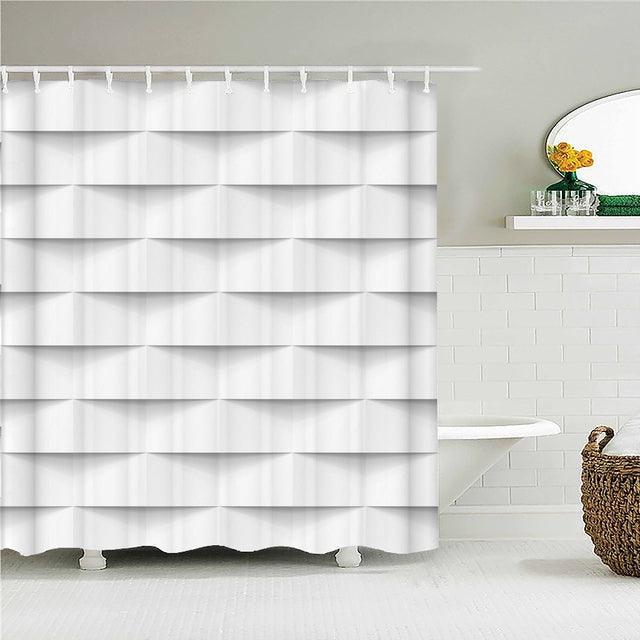 White Weaved Fabric Shower Curtain - Shower Curtain Emporium