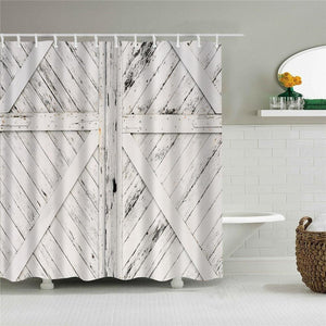 Whitewashed Wood Fabric Shower Curtain - Shower Curtain Emporium