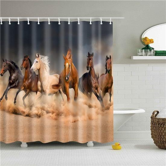 Wild Horses Fabric Shower Curtain - Shower Curtain Emporium
