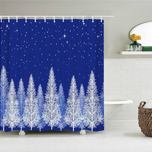 Winter Night Sky Fabric Shower Curtain - Shower Curtain Emporium