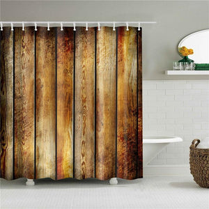 Wood Fabric Shower Curtain - Shower Curtain Emporium