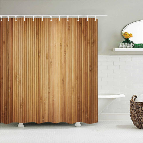 Wooden Plank Wall Fabric Shower Curtain - Shower Curtain Emporium