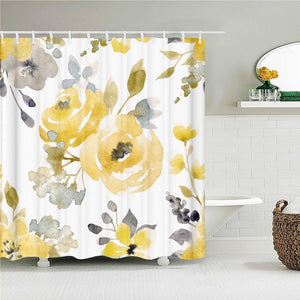 Yellow Roses Fabric Shower Curtain - Shower Curtain Emporium