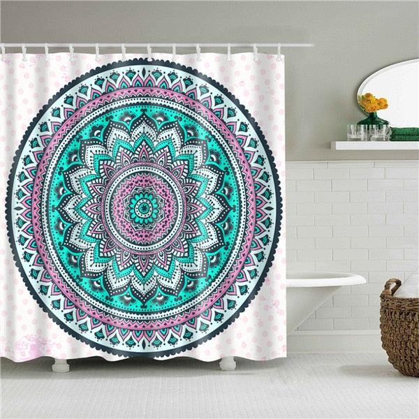 Yogi Lotus Fabric Shower Curtain - Shower Curtain Emporium