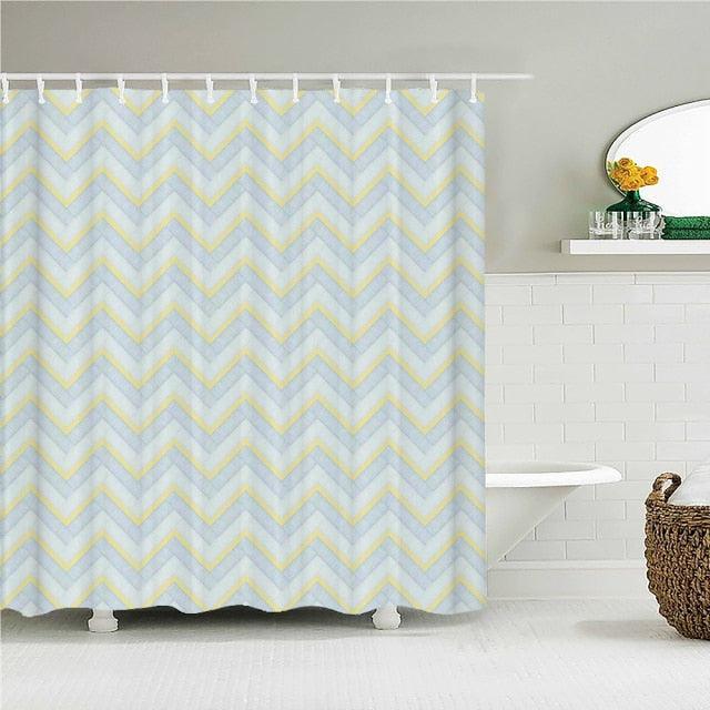 Zigzag Breeze Fabric Shower Curtain - Shower Curtain Emporium